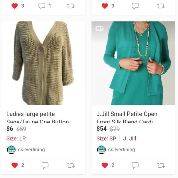 5 pieces! XSP-LP J.jill Reseller Bundle Tops Cardigan Poncho - Picture 3 of 3